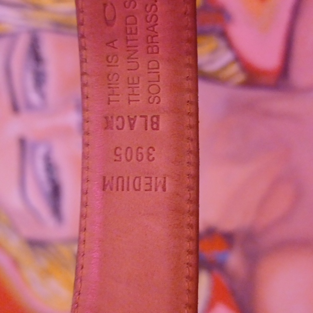 Coach Black Leather Belt with Gold Buckle sz.M - Picture 3 of 5